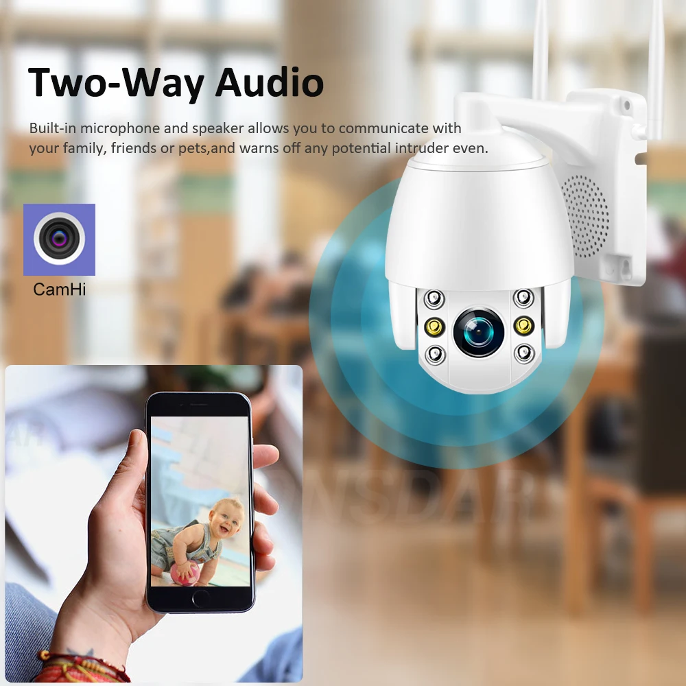 Камера Wonsdar для sim карт Wi Fi 3G 4G скоростная купольная ip камера 1080P PTZ 5 кратный зум