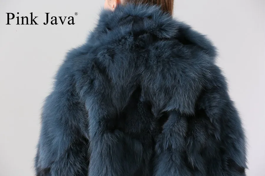Ppink java QC19007 пальто с натуральным мехом женский зимний Модный жакет; короткая куртка с натуральным лисьим мехом пальто новое поступление горячая распродажа