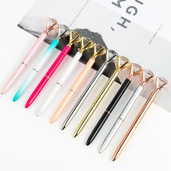 

30 pcs/lot Diamond Metal Ballpoint pen Cute Rotary Ball pens Business pen office School writing supplies
