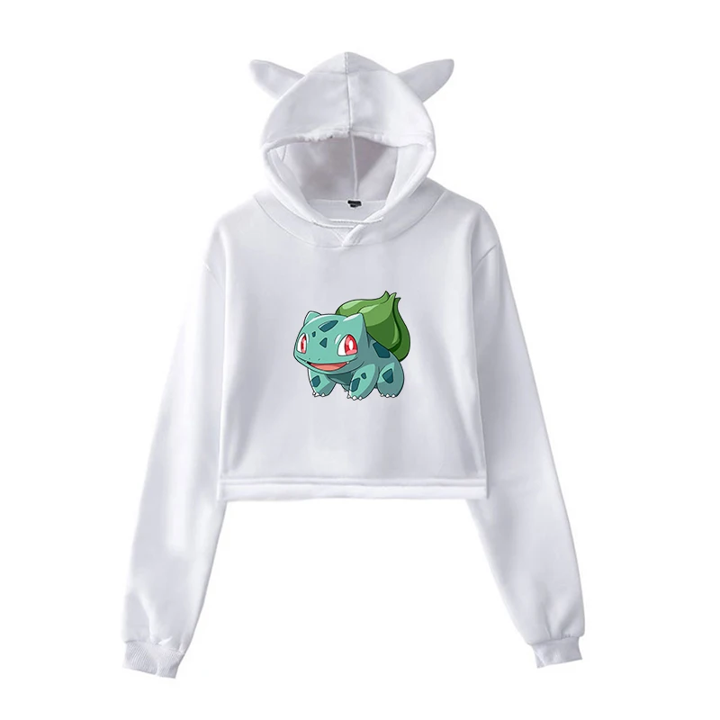 Толстовки с покемонами Eevee Bulbasaur, Женская Толстовка Harajuku, розовая одежда, Kpop, одежда для девочек, уличная одежда, зимний топ с длинными рукавами