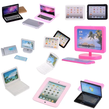 

Sale 1:12 Scale Laptop Computer Toy Dollhouse Miniature Kitchen Toy Doll Food Kitchen Living Room Decoration Accessories