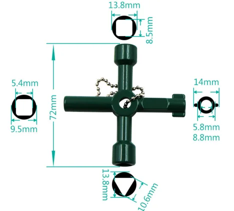 Многофункциональный 4 способа универсальный треугольник гаечный ключ сантехник ключи треугольник для электрический счетчик газа шкафы негерметичные радиаторы