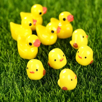 

30Pcs Miniature Bonsai Ornament Cute Yellow Duck Chicken DIY Decoration Crafts Making Fairy Garden Miniatures Terrarium Figurine