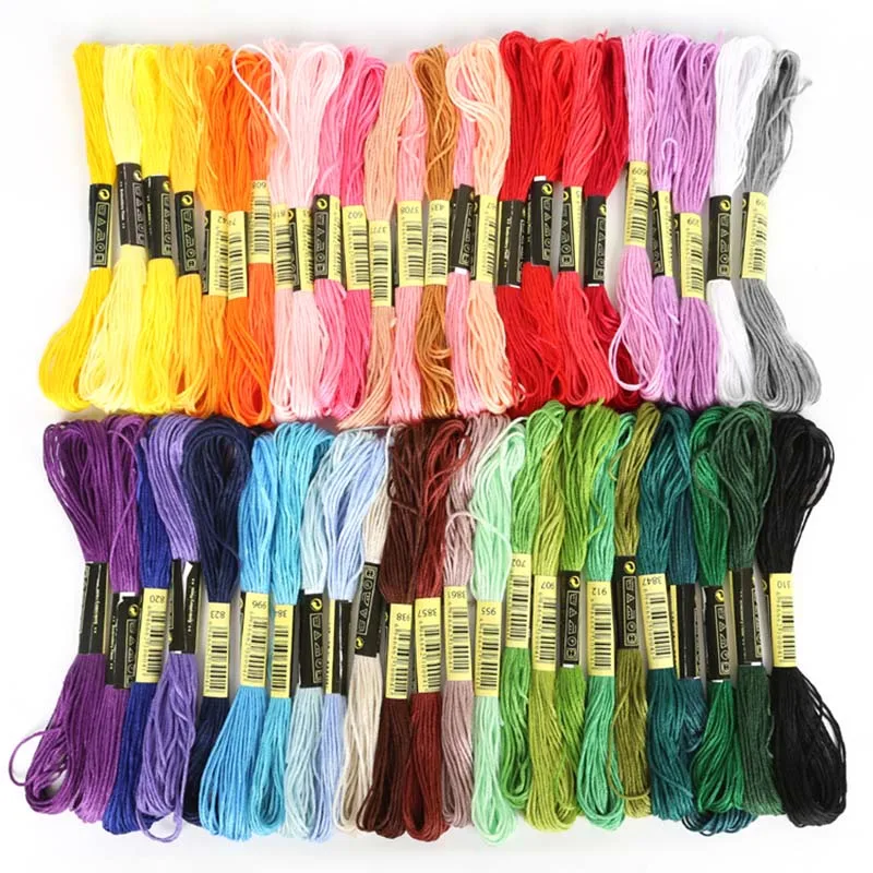 

5Pcs/lot 7.5m Silk Line Cotton CrossStitch Thread Sewing Skeins Embroidery Thread Floss Kit Knitting Thread Sewing Accessories