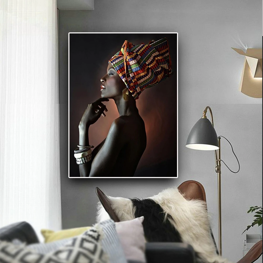 Полный Квадрат Дрель Алмазная Живопись Африканская женщина Ручная Вышивка Крестиком 5D DIY домашнего декора