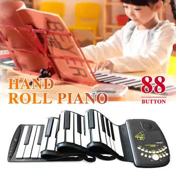 

Electronic Keyboard Piano Roll Up Piano D88K10 Silicon 88 Key Beginner Electronic Organ Flexible USB Charging