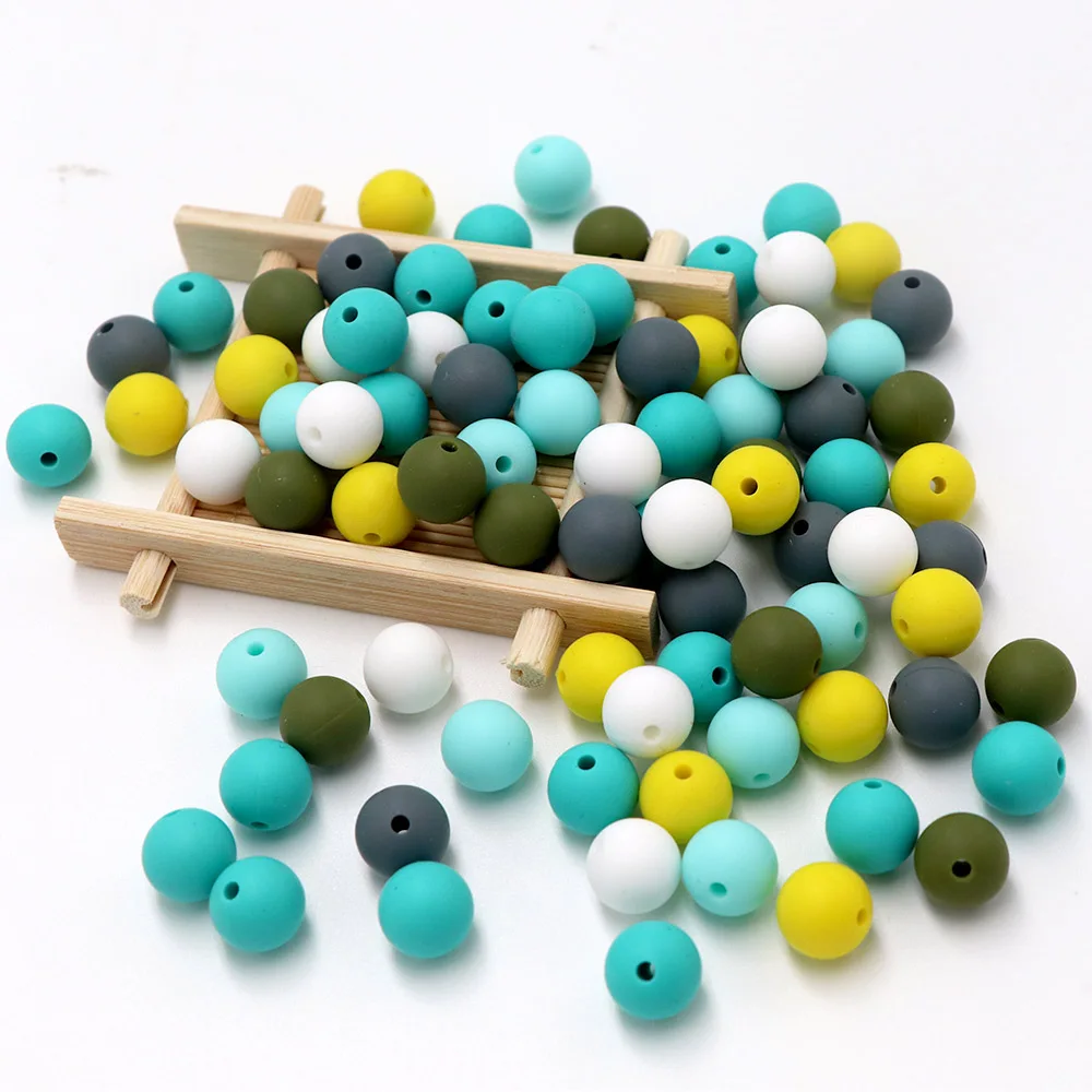 BOBO.BOX 100pcs 실리콘 비즈 9mm 친환경 감각 젖니 목걸이, 식품 등급 엄마 간호 DIY 쥬얼리 Teethers 장난감
