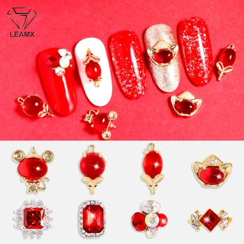 

LEAMX 5pcs Zircon Cute Mouse Designs Nail Charms 3D Gem Ingots Alloy Nail Art Decorations Nail UV Gel manicure Jewelry DecorL561