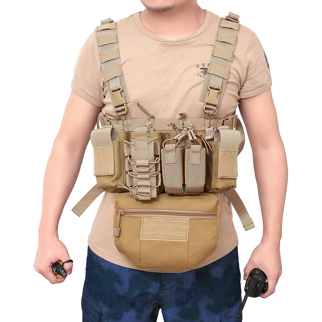 Тактический Жилет Molle Черный Airsoft Военная Униформа жилет CS открытый Костюмы охотничий жилет Пейнтбол оборудование с двухстороннее радио мешок