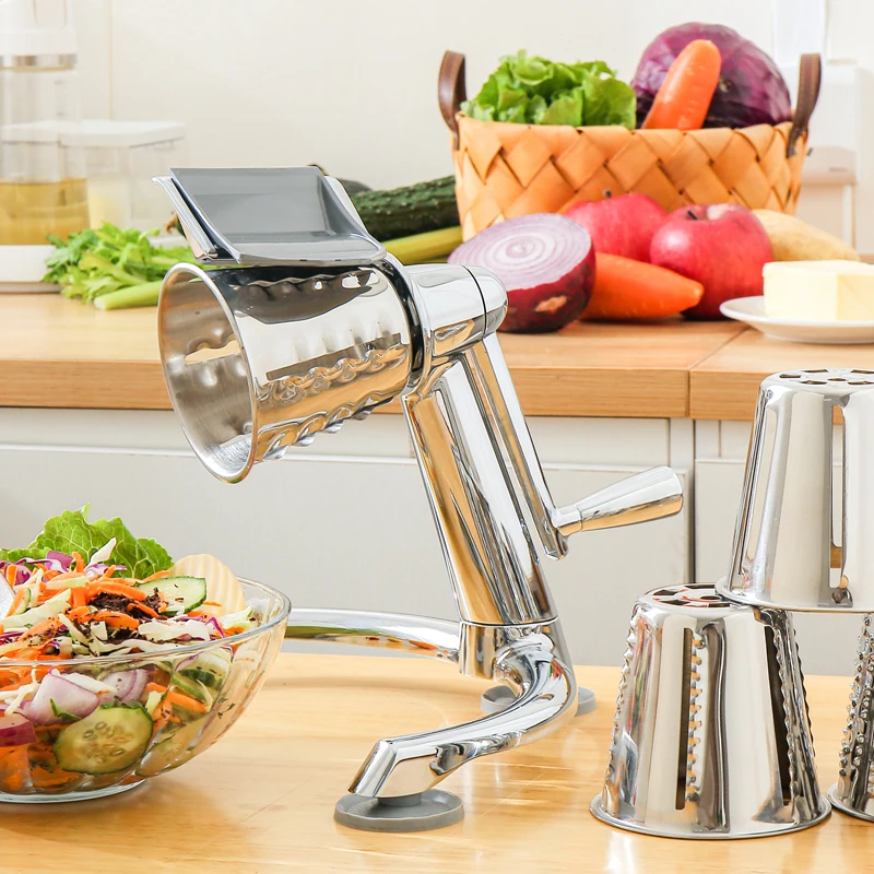 US $140.00 Manual Vegetable Cutter 5 In 1 Stainless Steel Multifunctional Slicer Vegetables Chopper Cheese Grater Kitchen Tools Accessories