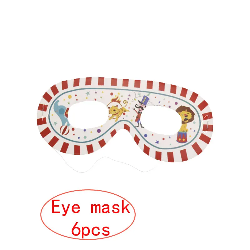 eye mask6pcs Рождественская серия, цирковая тематика, набор для дня рождения, Вечерние Декорации, рождественские обои, сцена, макет, посуда - Цвет: eye mask6pcs