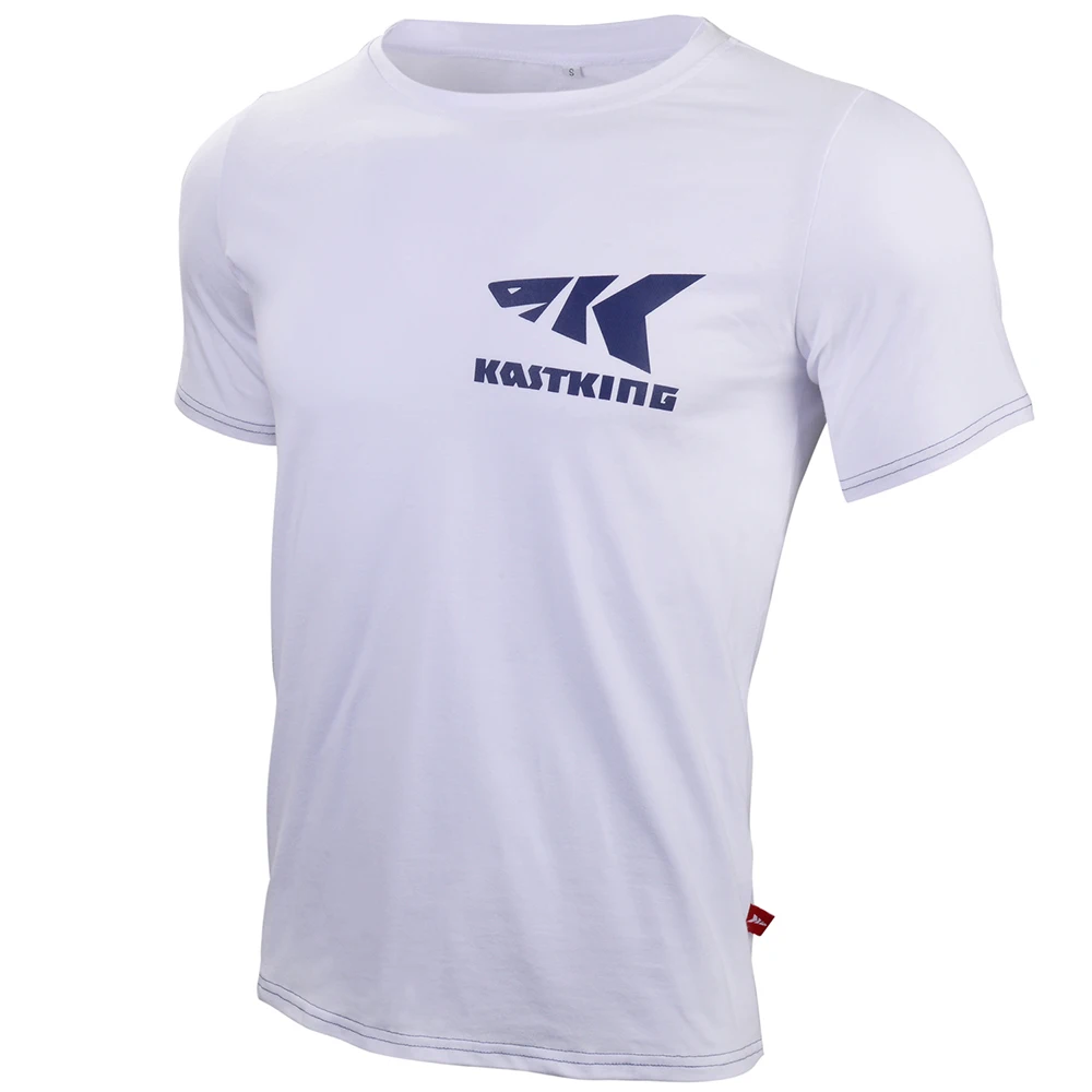KastKing футболка с круглым вырезом для мужчин или женщин для рыбалки с коротким рукавом для спорта на открытом воздухе одежда для рыбалки белого и синего цветов - Цвет: T-Shirt-02 White