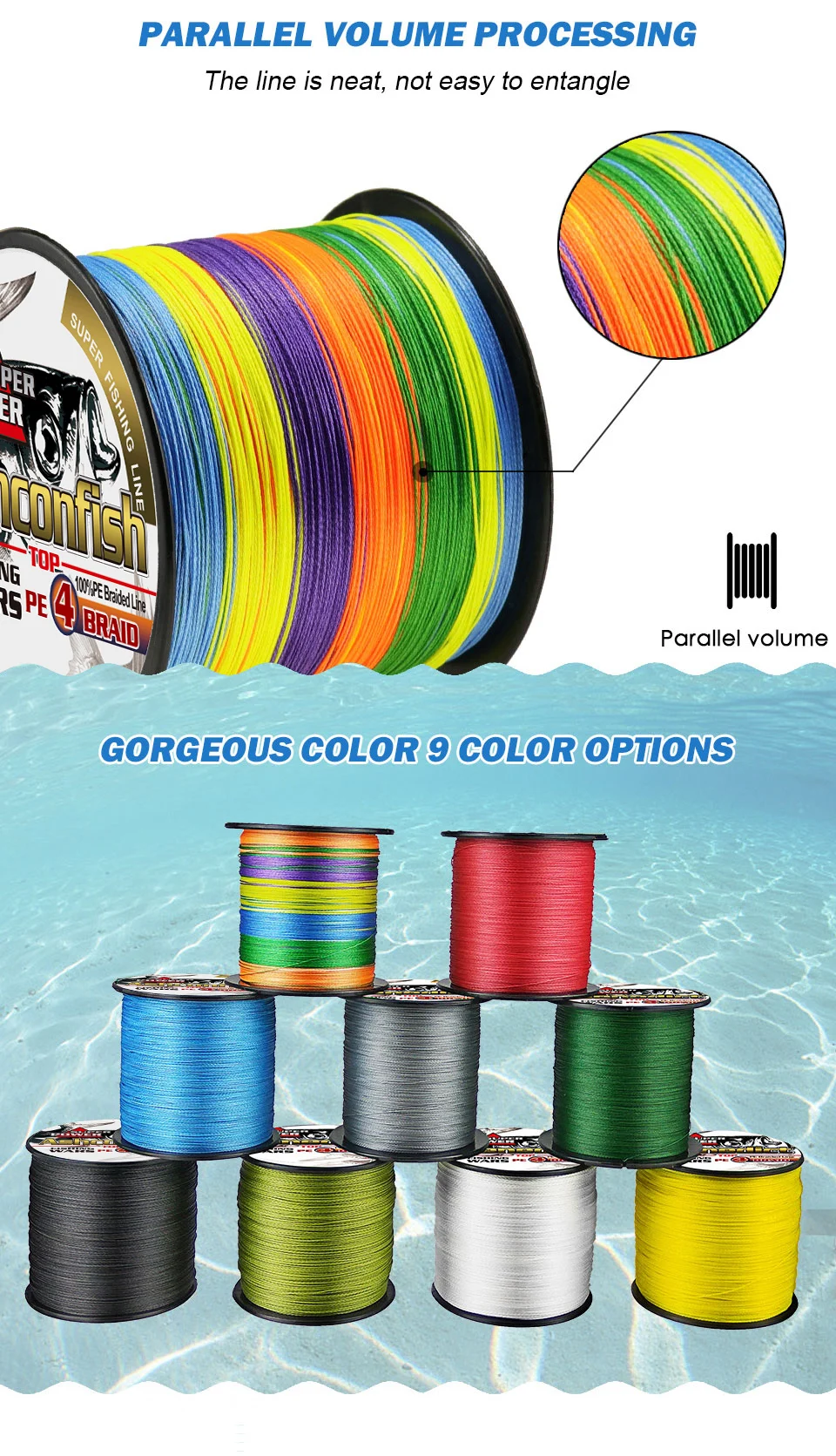 Linha de Pesca Fios de Pesca Nova 300 m pe Multifilamento Trança 6lb 100lb 4x Super Forte Trançada Cords 3 High Quality Esporte e Lazer