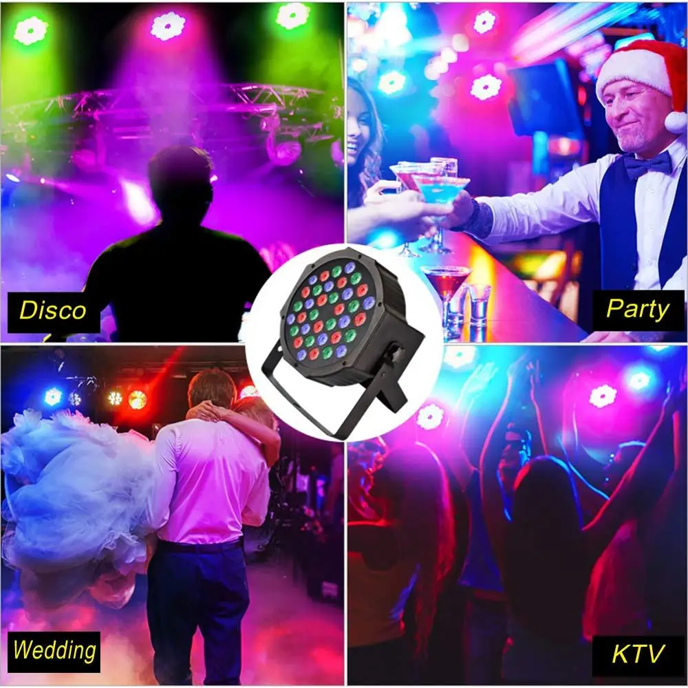 Светодиодный Par огни 36 Вт DJ светодиодный сценический свет rgb уф мыть светомузыка, DMX контроллер эффект для Paty Рождество KTV сценическое освещение
