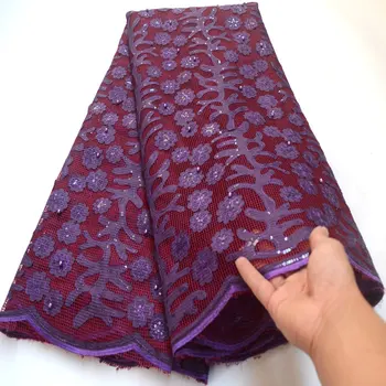 

Laser cut African Lace Fabric High Quality beaded French Tulle Lace Fabric 2019 Nigerian Laces Guipure Embroidery Fabric Wo448