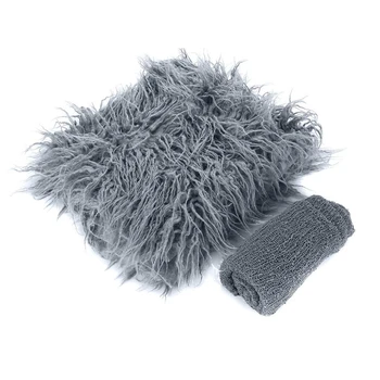 

60 x 50cm Newborn Baby Baby Photography Blanket Fake Wool Carpet Blanket Plush Photography Background Props Basket Filling Fille