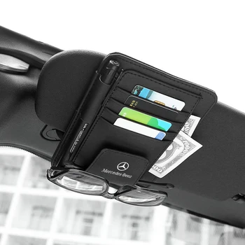 

1PCS Car Sunglasses Clip Car Storage Bag Multifunctional Sun Visor Business Card Holder Storage Box For Mercedes Benz CLK CLA