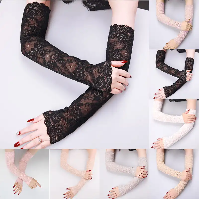 1Pair Sexy Lace Sleeve Women Gloves Summer Sunscreen Sleeves Arms Outdoors  Driving Arm Warmers Arm Sleeves For Sun Protection|Women's Arm Warmers| -  AliExpress