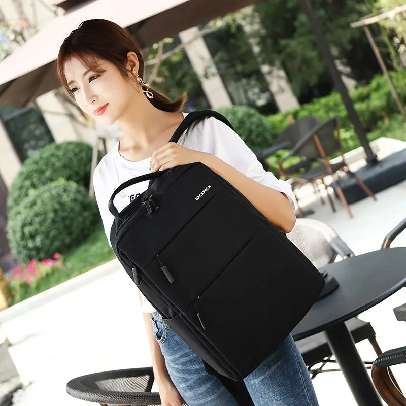 Черный рюкзак для ноутбука женщин сумка водонепроницаемый мужской деловой