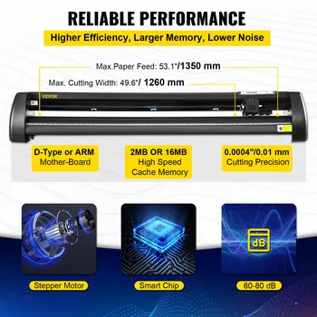 SucceBuy 53Inch Vinyl Cutter Plotter Machine 1350mm Vinyl Cutting Plotter Signmaster LCD Screen for DIY Advertising Label Making 3