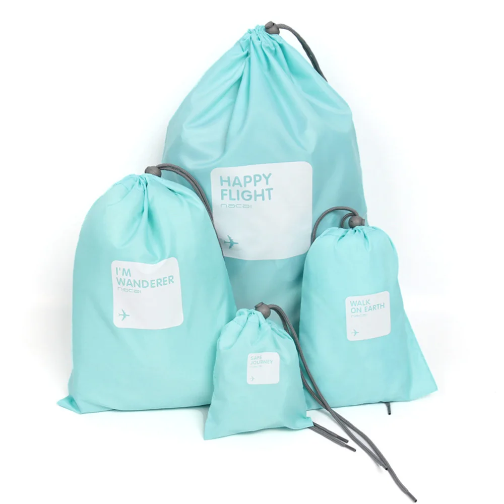 4 шт. многоразовая сумка на шнурке для туалетных принадлежностей, сумка-Органайзер для дома, кемпинга, путешествий, отеля, сумка для хранения - Цвет: Blue