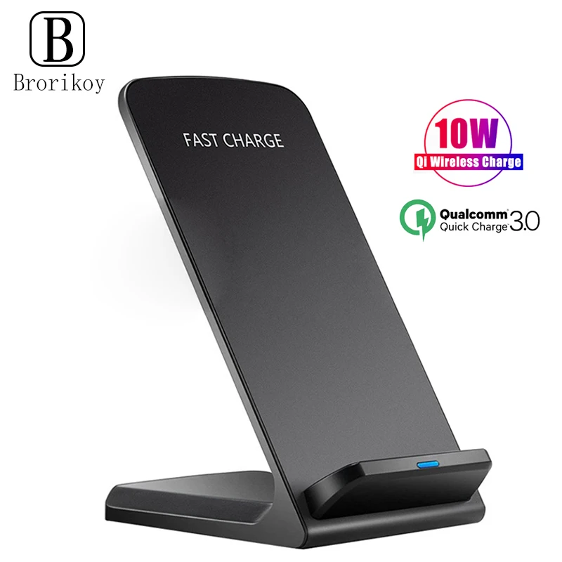 Беспроводное зарядное устройство Qi док станция для быстрой зарядки USB iPhone X Xs 11