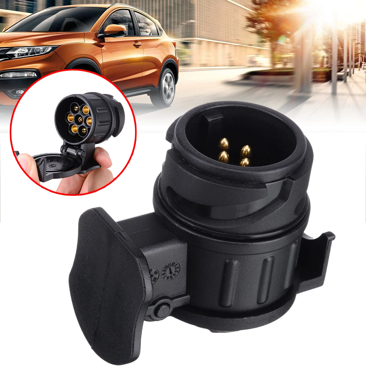 

New Arrival 7 Pin To 13 Pin Caravan Adapter Towbar Towing Socket Electrical Converter Trailer Adapter Connector