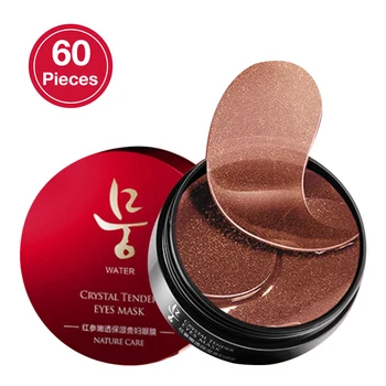 

60pcs Red Ginseng Repair Eye Patches Remove Dark Circles Moisturizing Eye Masks Crystal Collagen Gel Mask Eye Skin Care