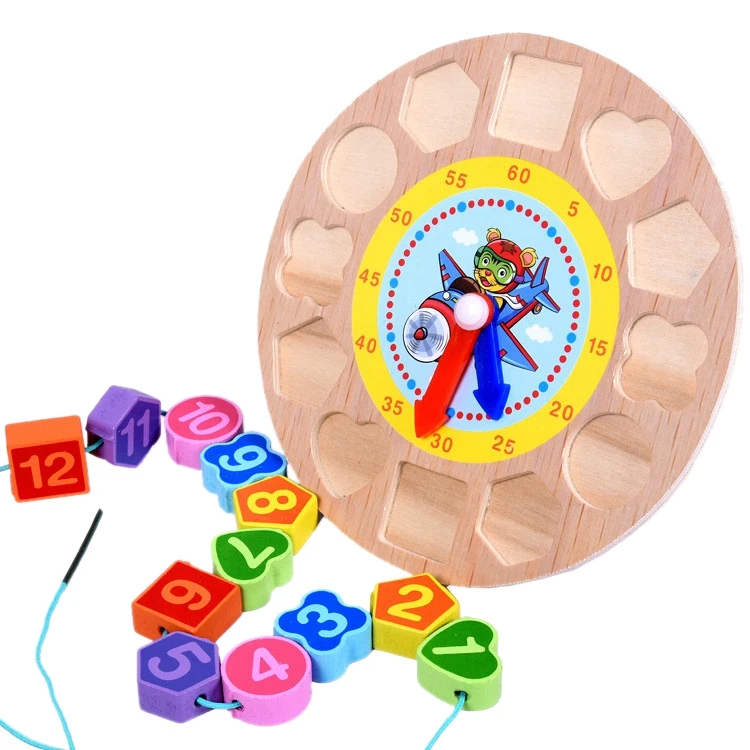Деревянные игрушки, красочные 12 цифровых часов, игрушки с цифровой геометрией, когнитивные часы, игрушки для детей, Игрушки для раннего образования, пазлы, ранние L