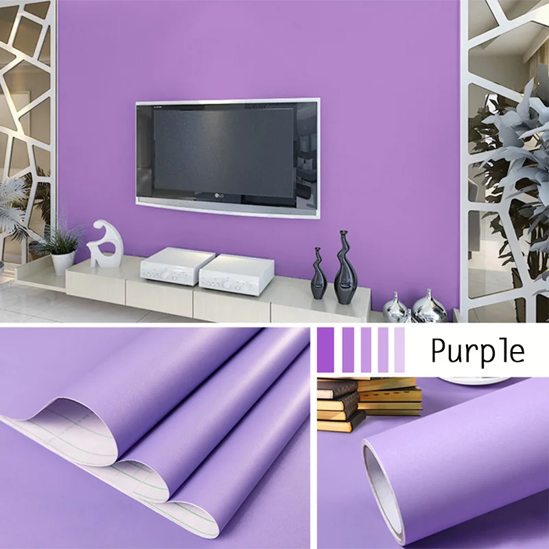 thumbnail image 1 of Papel tapiz impermeable de color sólido, autoadhesivo, para habitación, armario, cocina, muebles, adhesivo de pared mate, ancho personalizable, 1 of 5