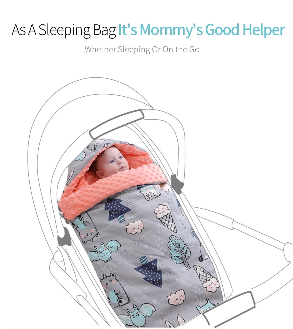 Insular детский спальный мешок с мультяшным животным, хлопковая детская коляска, спальный мешок, кресло-коляска для новорожденных, Пеленальное Одеяло M915
