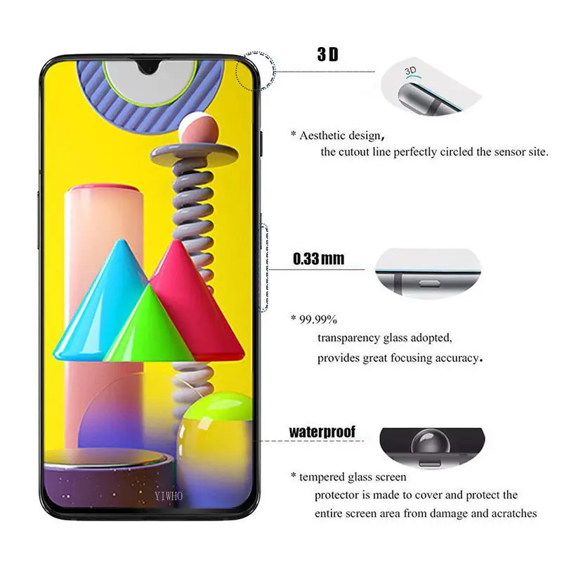 4 в 1 для Samsung M11 M21 M31 объектив камеры Защитное стекло Galaxy M30S 2020 M40 M10S защита экрана