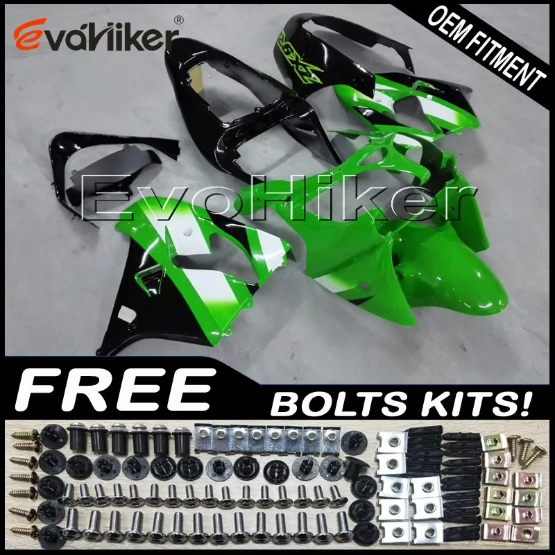 Заказной обтекатель мотоцикла для ZX-9R 2000-2001 ABS мотор панели тела комплект зеленый+ подарки - Цвет: K