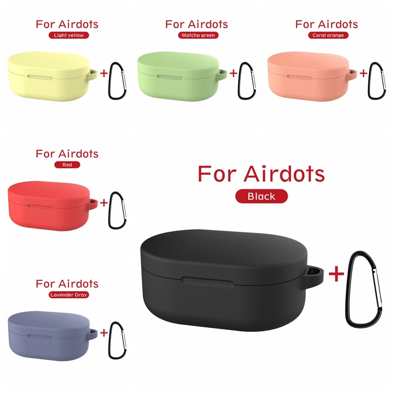

Carry Cover For Xiaomi Redmi Airdots Silicone Case On The Xiomi Redmi Airdots Earphone Candy Colors Protective Coque With Ring