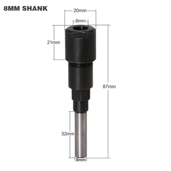 

Woodworking 3pcs Shank Extension Rod Milling Cutting Electric Router Bit Mounted