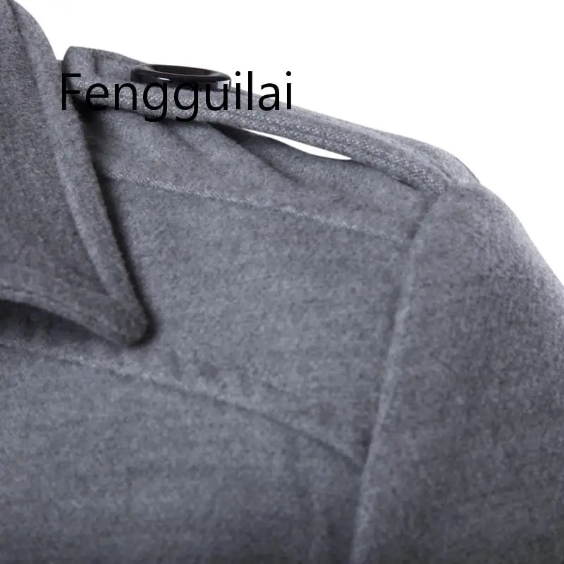 FENGGUILAI Новое модное мужское шерстяное пальто Зимние смеси средней длины мужские шерстяные пальто хорошего качества