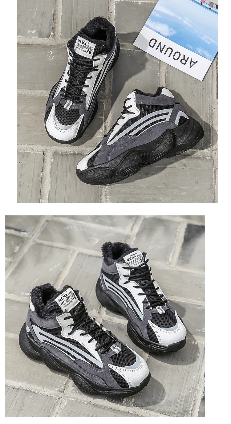 Aphixta/обесцвеченные теплые плюшевые зимние кроссовки; женская обувь; шикарные женские кроссовки на платформе; tenis feminino; обувь
