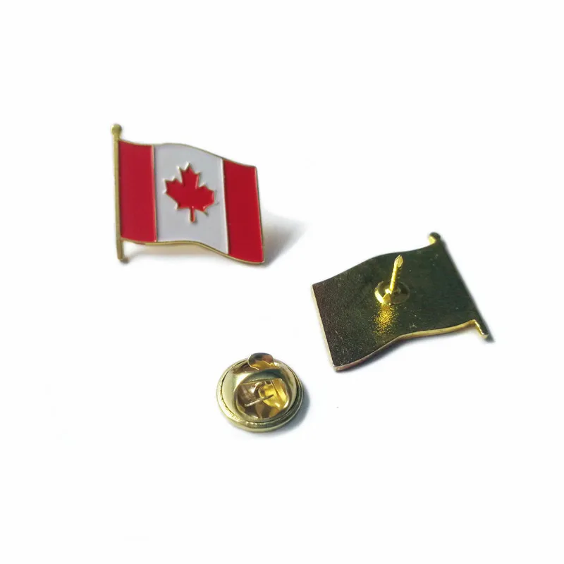 

Wholesale Canada Flag Brooch Iron Butterfly Buckle Painted Badge Collar Canada lpel pin