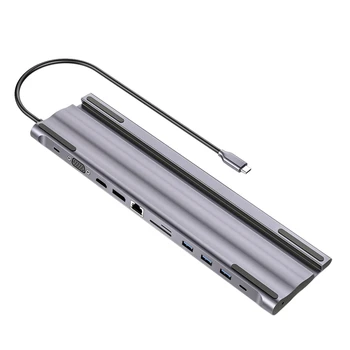 

11 in 1 USB C HUB, Multi-Function Docking Station and with Bracket Function for PC Laptop