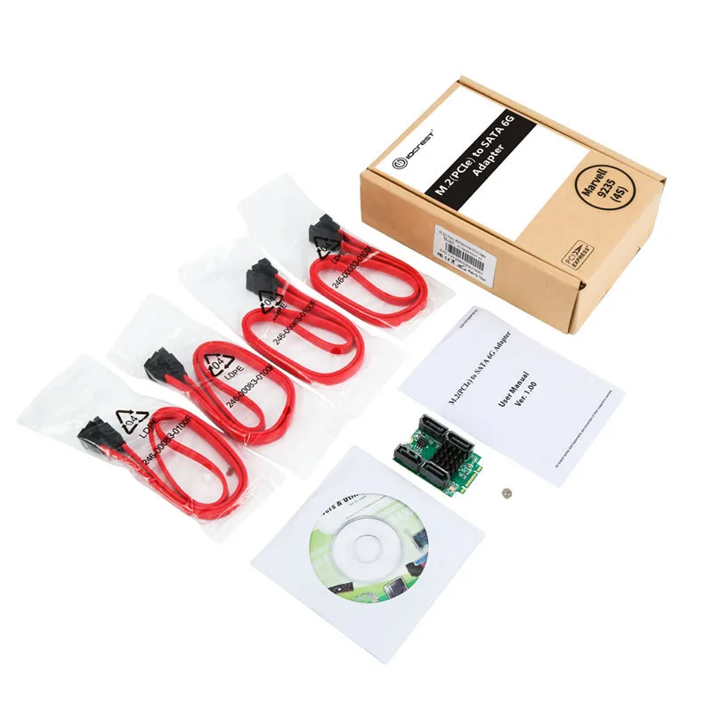 Добавить на карты M.2 на SATA карты M.2 SATA адаптер M2 на SATA адаптер M.2(PCIe) B+ M ключ слот на 4 порта SATA контроллер 6 Гб адаптер