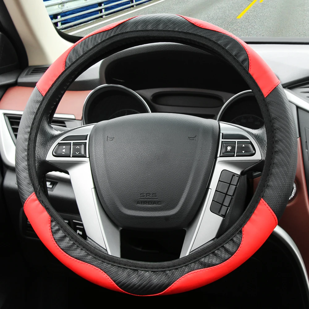 Carbon Fiber Car Steering Wheel Cover For Hyundai Solaris i20 ix25 i30