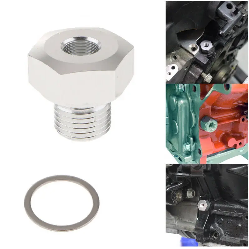 M12X1.5 To 1/8 NPT New Engine Oil Pressure Sensor Adapter Connecter LS Series with copper washer 6