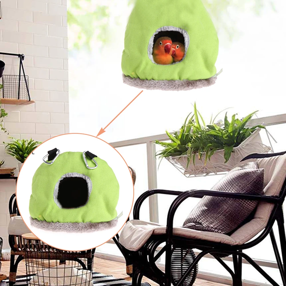 Pet Parrot Nest Plush Warm Winter Hammock Bird Hanging Swing Bed Cave 3 Size Bird Cages Nests