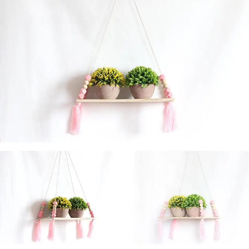 Простой скандинавский стиль детская спальня деревянная настенная полка в горшках для хранения растений Хлопушка домашний Дисплей Стенд декоративные подарки