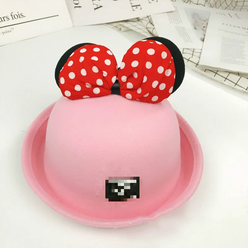 Pink Child 52cm 1 шт. Микки и Минни Маус уши фетровая шляпа купол Украшения с головным убором Детские День рождения Микки и Минни Маус тема вечерние luhong Вечерние - Цвет: Pink Child 52cm