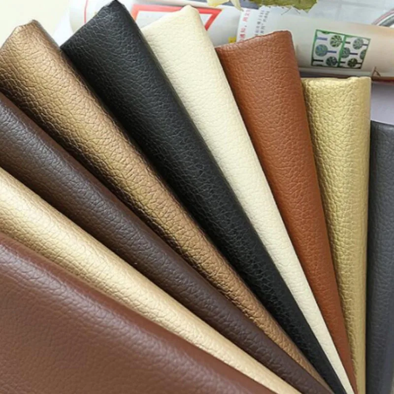 

Multicolor Self Adhesion Litchi Faux Synthetic Leather Patches Waterproof PU Car Sofa Hole Repair Sticker Decoration 50x137cm