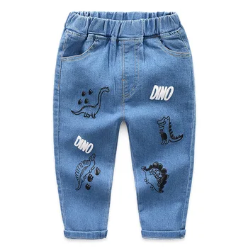 

Spring and Summer 2020 Children's Jeans Boy's Summer full length Pants Girls' Cartoon printed Jeans 2-6Y