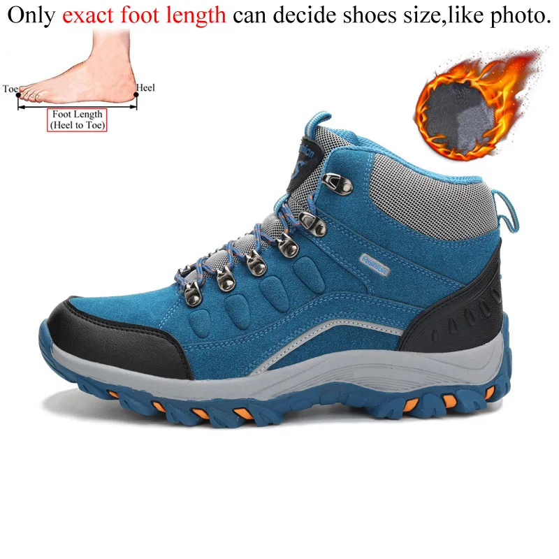 Треккинговые ботинки, уличные водонепроницаемые женские Треккинговые ботинки, мужские альпинистские Трекинговые горные кроссовки, botas senderismo, женские Трекинговые ботинки - Цвет: Thick Blue