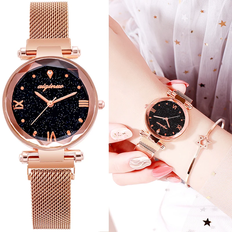 

Luxury Quartz Ladies Watch Magnetic Buckle Creative Dress Gift Business Casual Wrist Watch Women Bracelet Watches Montre Femme