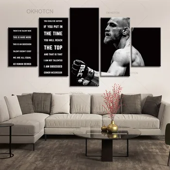 

5 Piece Canvas Paintings Framework HD Prints Pictures Conor Mcgregor Famous Person Poster Home Decor Wall Art